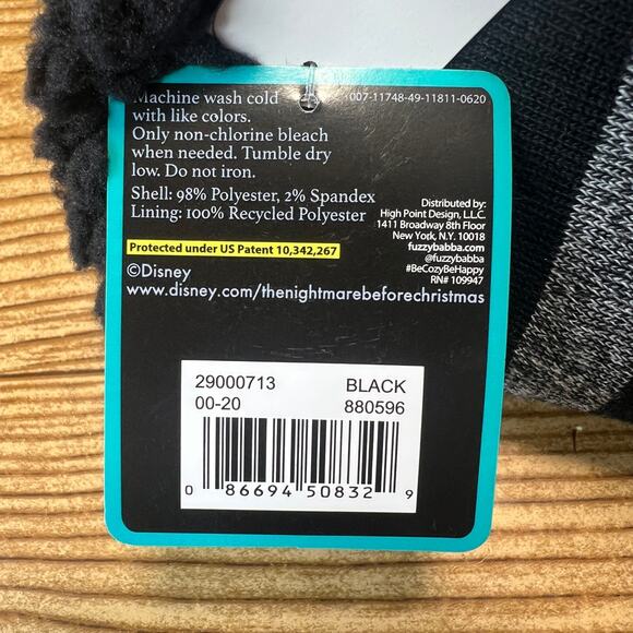 NWT Disney's Nightmare Before Christmas Fuzzy Babba Slipper Sock - Picture 7 of 7